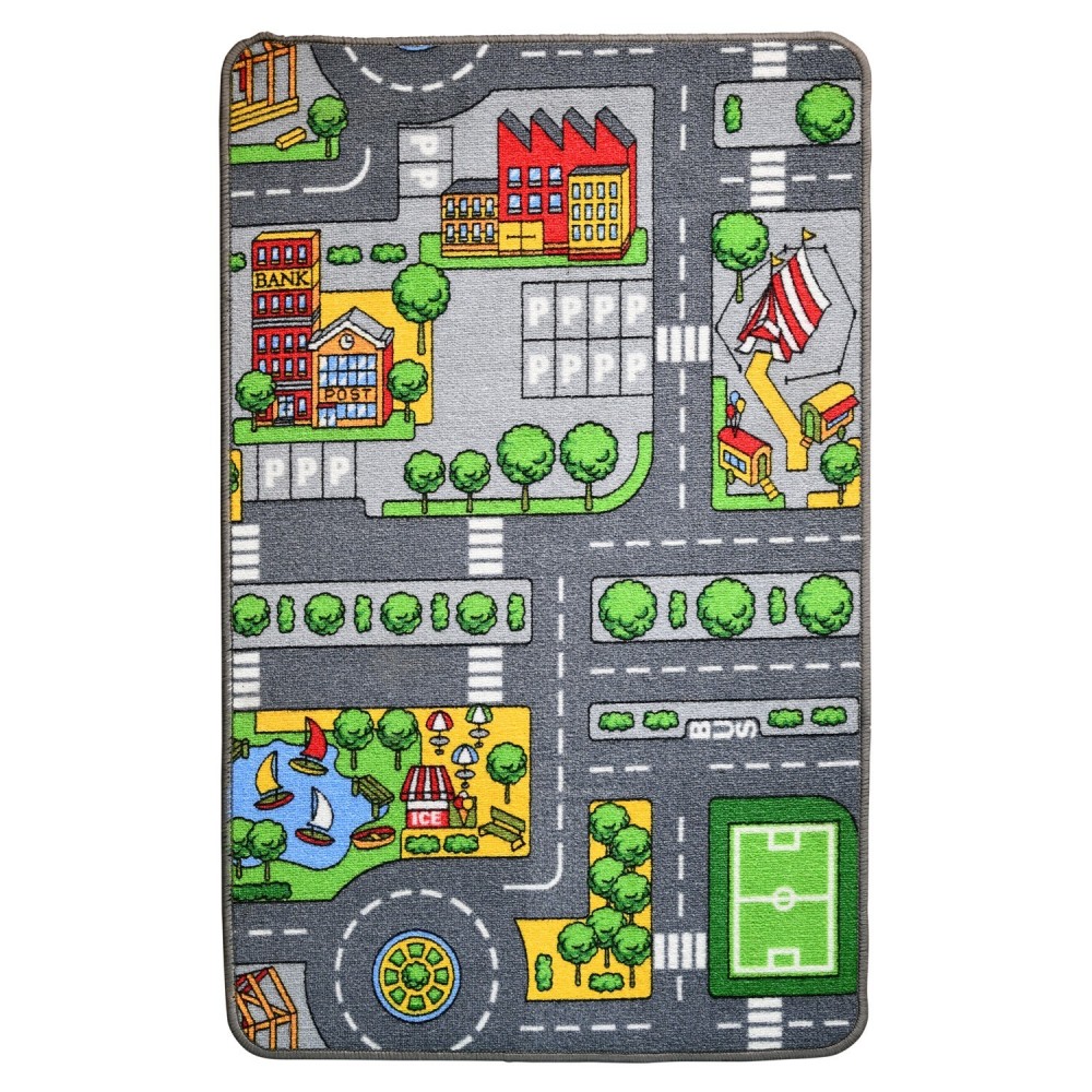 Tapis de Jeux Enfant - Réversible : Street et ferme 67 x 100 cm