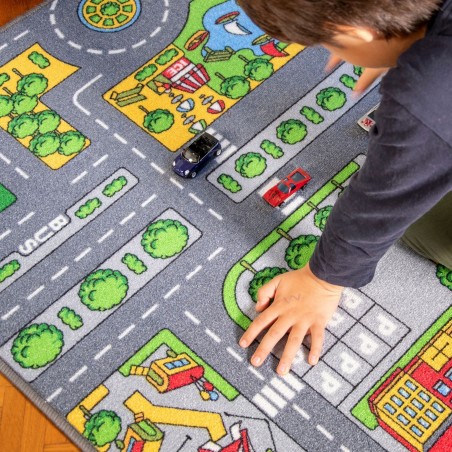Tapis de Jeux Enfant - Réversible : Street et ferme 67 x 100 cm Tapis de Jeux Enfant - Réversible : Street et ferme 67 x 100 cm
