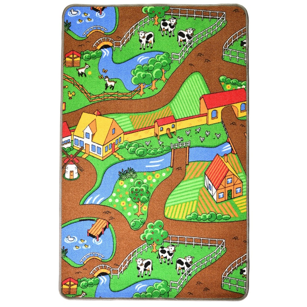Tapis de Jeux Enfant - Réversible : Street et Ferme   80 x 120 cm
