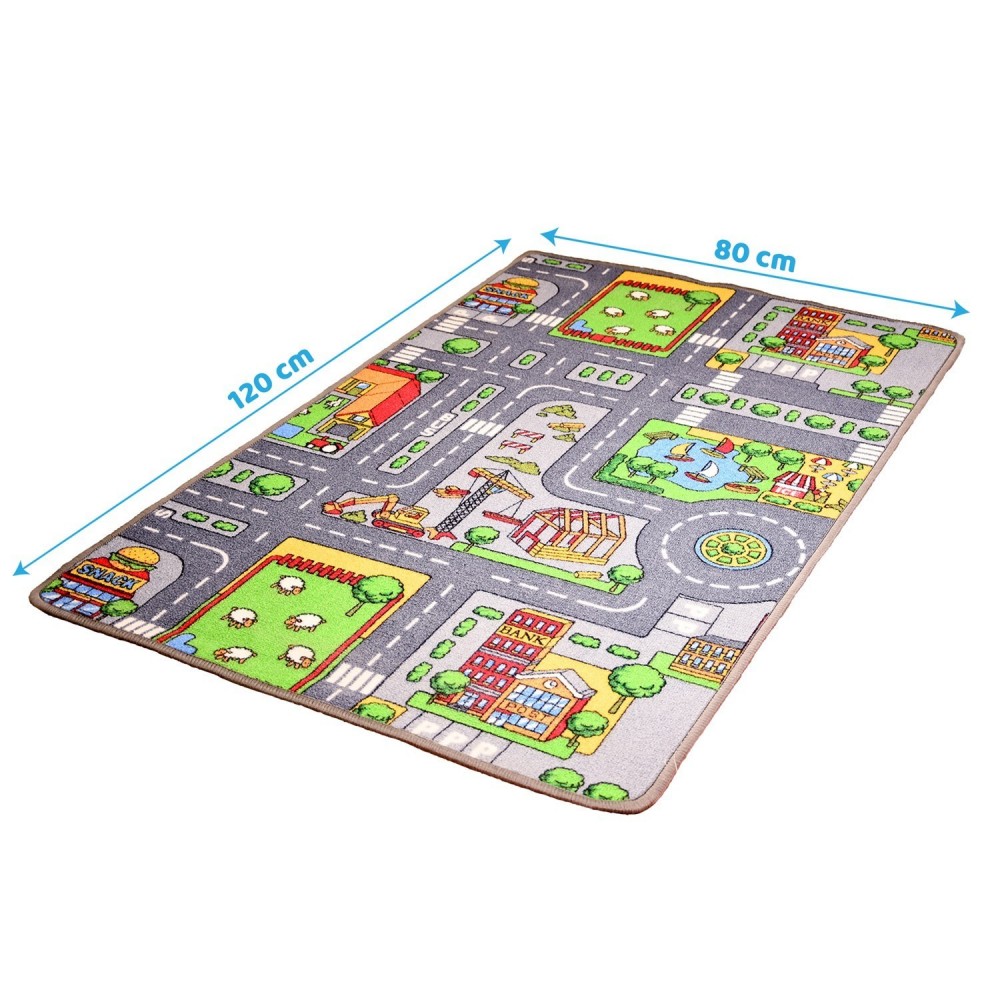 Tapis de Jeux Enfant - Réversible : Street et Ferme   80 x 120 cm