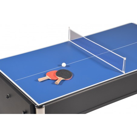 Table de jeux 4 en 1 Air Hockey, Ping pong, Billard et plateau dînatoire, Accessoires inclus - 183 x 91 x 81 cm