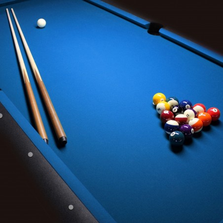 Billard Americain avec Retour de boules automatique et Accessoires - Tapis bleu - 214 x 122 cm