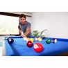 Billard de table avec accessoires - Kit Billard Compact de bureau ou salle de jeu, 102 x 51 x 22.5 cm - Marron et Tapis Bleu Billard de table avec accessoires - Kit Billard Compact de bureau ou salle de jeu, 102 x 51 x 22.5 cm - Marron et Tapis Bleu