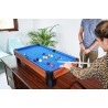 Billard de table avec accessoires - Kit Billard Compact de bureau ou salle de jeu, 102 x 51 x 22.5 cm - Marron et Tapis Bleu Billard de table avec accessoires - Kit Billard Compact de bureau ou salle de jeu, 102 x 51 x 22.5 cm - Marron et Tapis Bleu