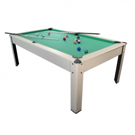 Billard Américain HARMONY 6Ft - 206,5 x 116,5 x 80 cm avec accessoires et plateau dînatoire - Couleur Hêtre