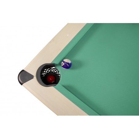 Billard Américain HARMONY 6Ft - 206,5 x 116,5 x 80 cm avec accessoires et plateau dînatoire - Couleur Hêtre