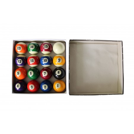 Set de 16 Boules de Billard Américain en résine (57mm) 15 boules multicolores numérotées