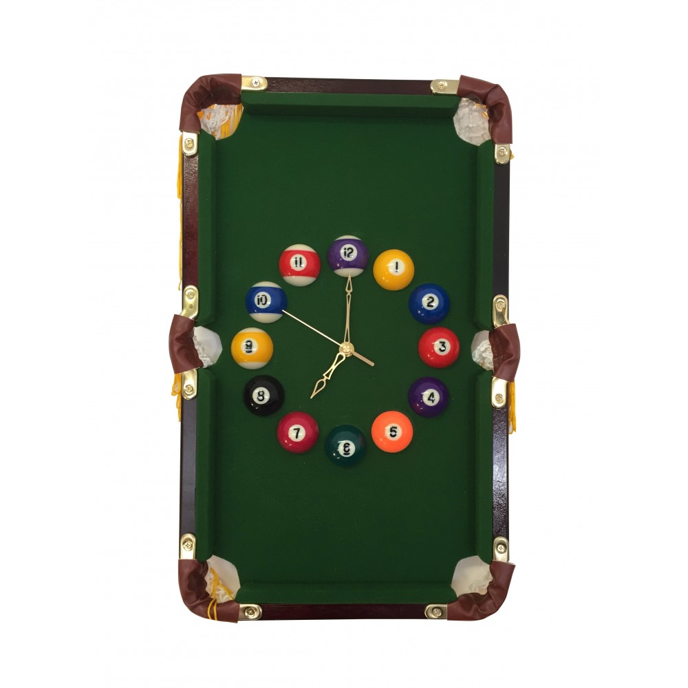 Horloge en forme de table de Billard - Heures boules de billard