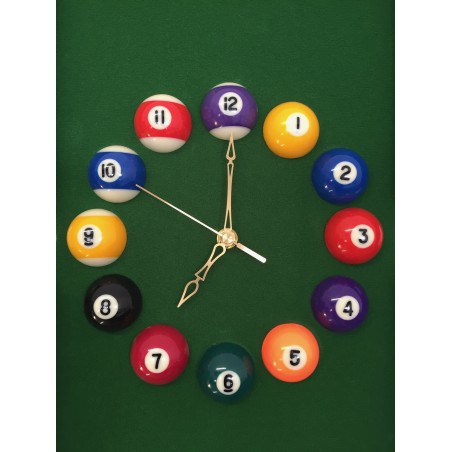 Horloge en forme de table de Billard - Heures boules de billard