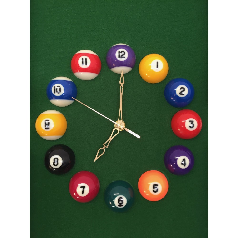 Horloge en forme de table de Billard - Heures boules de billard