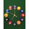 Horloge en forme de table de Billard - Heures boules de billard Horloge en forme de table de Billard - Heures boules de billard