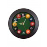 Horloge ronde en bois - Heures boules de billard Horloge ronde en bois - Heures boules de billard