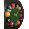 Horloge ronde en bois - Heures boules de billard Horloge ronde en bois - Heures boules de billard