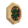 Horloge octogonale en bois - Heures boules de billard Horloge octogonale en bois - Heures boules de billard