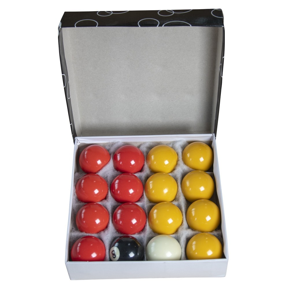 Accessoires pour Jeu de Billard Anglais - 2 queues + Set de Boules + 2 Gants + 1 Brosse + Set de 12 craies + Triangle