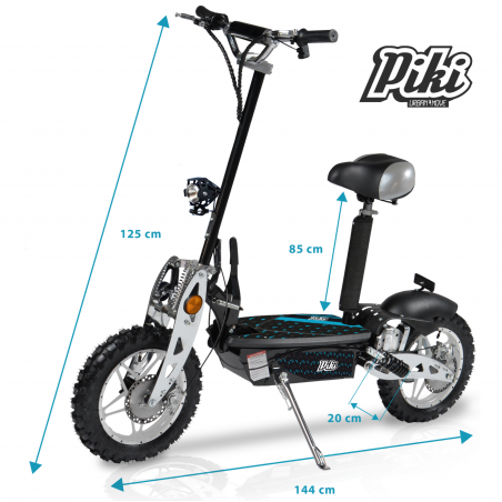 Trottinette électrique 1000W Batterie 36V12Ah - Roue 10" Norme CE -  CROSS 1000 avec Feux Av/AR