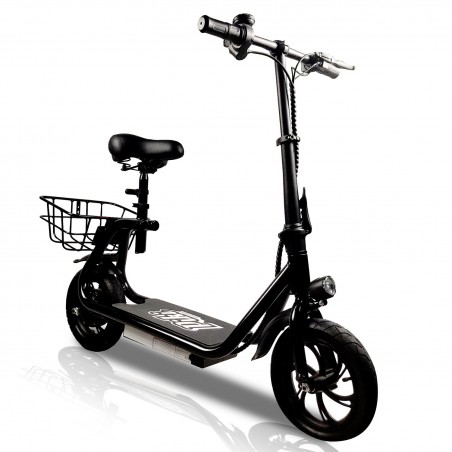 Trottinette Electrique avec siège 350W Piki City Pliable, LED Av/Ar, Affichage LCD, Etanche, Panier de transport