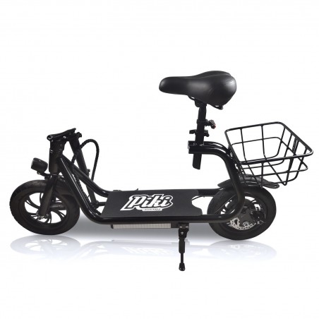 Trottinette Electrique avec siège 350W Piki City Pliable, LED Av/Ar, Affichage LCD, Etanche, Panier de transport