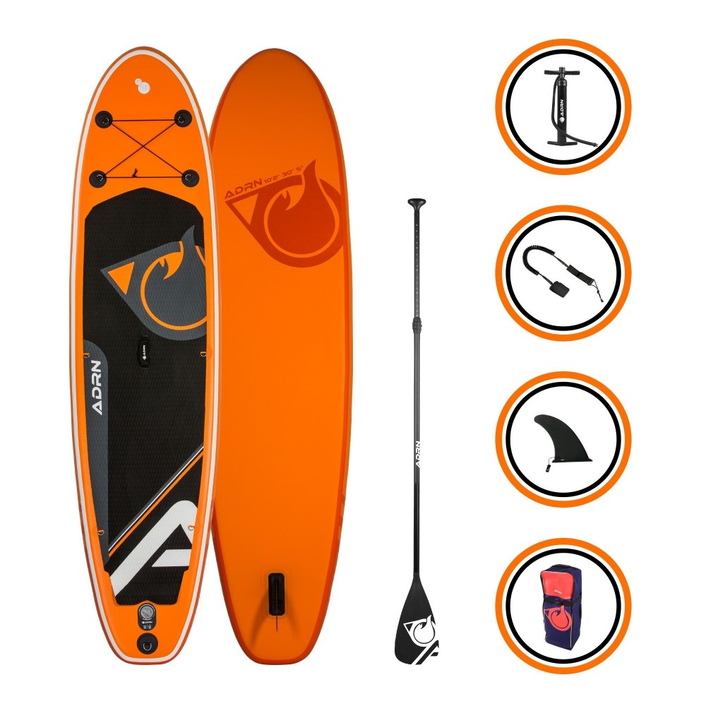 Stand up Paddle Gonflable 10'2 - CRUISER ADRN 10'2 30'' 5'' (310x76x13) - avec Pompe, Pagaie, Leash et Sac de transport - Orange