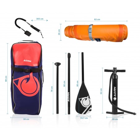 Stand up Paddle Gonflable 10'2 - CRUISER ADRN 10'2 30'' 5'' (310x76x13) - avec Pompe, Pagaie, Leash et Sac de transport - Orange Stand up Paddle Gonflable 10'2 - CRUISER ADRN 10'2 30'' 5'' (310x76x13) - avec Pompe, Pagaie, Leash et Sac de transport - Orange