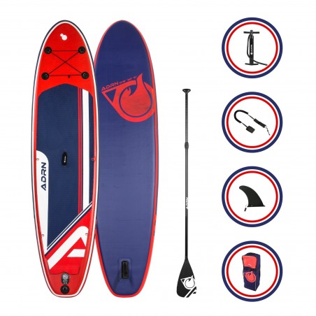 Stand up Paddle Gonflable 10'8 - EXPLORER ADRN 10'8 32'' 6'' (325x81x15cm) - avec Pompe, Pagaie, Leash et Sac de transport