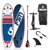 Paddle gonflable NERO 9'0 31'' 5'' (274 x 79 x 13 cm) avec pagaie, leash, pompe et sac de transport Paddle gonflable NERO 9'0 31'' 5'' (274 x 79 x 13 cm) avec pagaie, leash, pompe et sac de transport