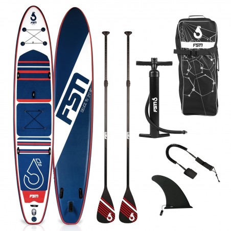 Stand Up Paddle 15' - DEUCE FSN 15' 34" 8" (457x86x20 cm) avec Pagaie, Leash, Pompe et Sac de Transport