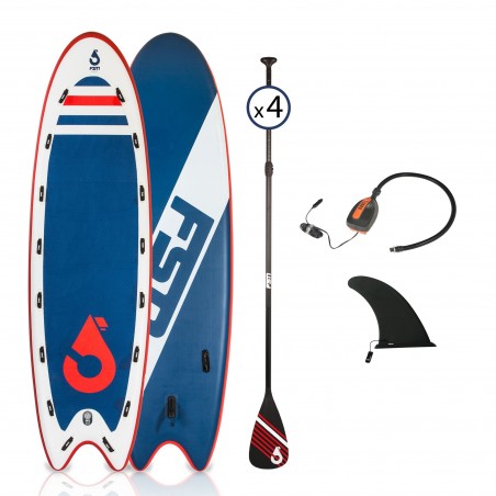 Stand Up Paddle 14' - SQUAD FSN 14' x 47" x 8" (427x119x20 cm) avec Pagaie, Leash, Pompe et Sac de Transport