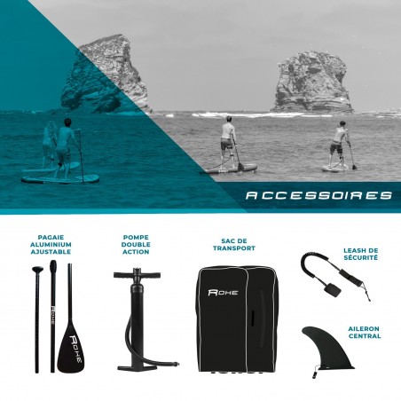 Pack Stand Up Paddle Gonflable 9'0 - Havane 2 ROHE 9' x 30" x 5" (274x76x13 cm) - avec accessoires