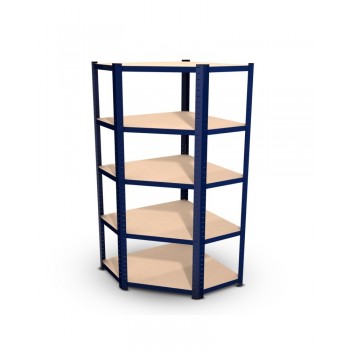 Étagère d'angle polyvalente en métal - Charge lourde Max 750kg - 180 x 90 x 45 cm - Bleu