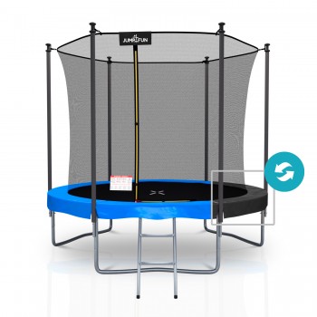 Trampoline extérieur Classique ø 244 cm- 8FT- Filet intérieur, Matelas de protection réversible et Echelle