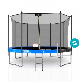 Trampoline extérieur Classique ø 366 cm- 12FT- Filet intérieur, Matelas de protection réversible et Echelle