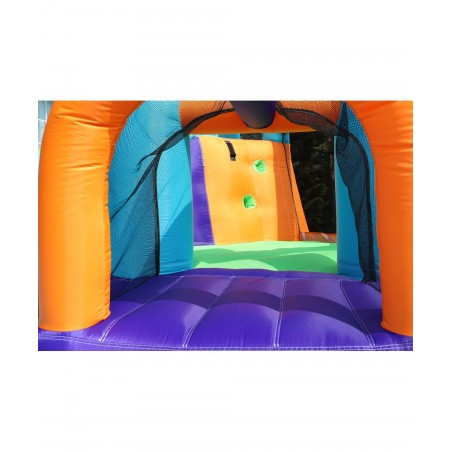 Château Aquatique Gonflable - Sunny Jungle - Surface 430x400x225 cm - souffleur et sac de rangement inclus