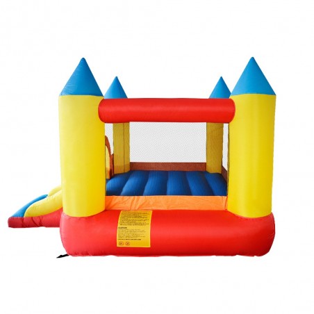 Château gonflable pour enfants 2,8m : aire de jeux avec toboggan - souffleur et sac de rangement inclus - Castle Bouncer