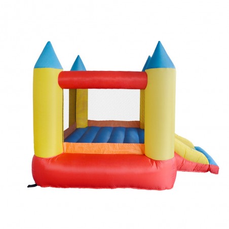 Château gonflable pour enfants 2,8m : aire de jeux avec toboggan - souffleur et sac de rangement inclus - Castle Bouncer