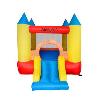 Château gonflable pour enfants 2,8m : aire de jeux avec toboggan - souffleur et sac de rangement inclus - Castle Bouncer