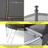 Trampoline de jardin ø244 cm- 8FT- Filet intérieur, Matelas de protection et Echelle Trampoline de jardin ø244 cm- 8FT- Filet intérieur, Matelas de protection et Echelle
