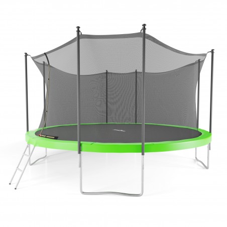 Trampoline extérieur 430 cm - filet de sécurité + matelas de protection + echelle - norme EU