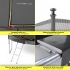 Trampoline extérieur 430 cm - filet de sécurité + matelas de protection + echelle - norme EU Trampoline extérieur 430 cm - filet de sécurité + matelas de protection + echelle - norme EU