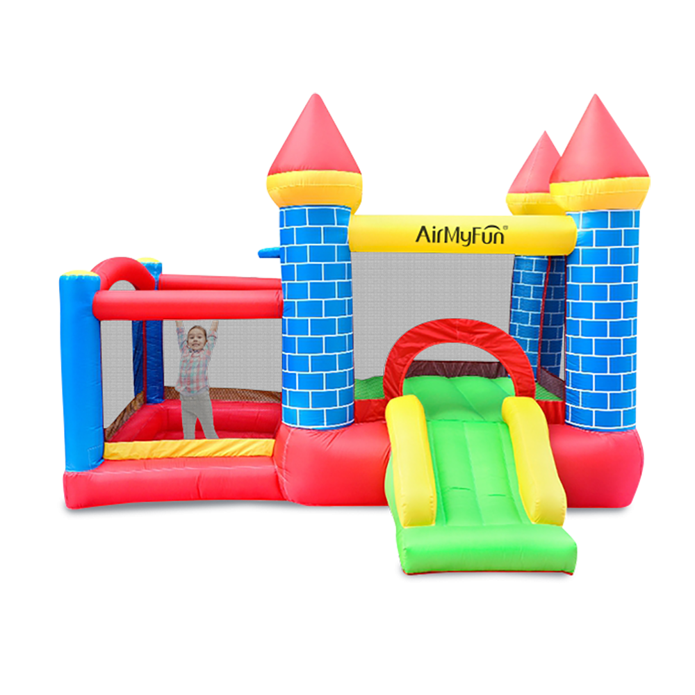 Château Gonflable 3m : aire de jeux avec toboggan - souffleur et sac de rangement inclus - Castle Bouncer Deluxe