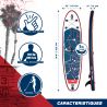 Paddle gonflable PUNGA 10'8 - 325 x 81 x 15 cm - Stand Up Paddle avec pagaie, leash, pompe et sac de transport Paddle gonflable PUNGA 10'8 - 325 x 81 x 15 cm - Stand Up Paddle avec pagaie, leash, pompe et sac de transport