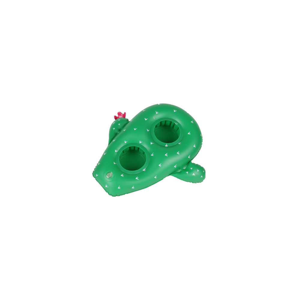 Porte Boisson Gonfable pour Piscine ou Plage, Flotteur, Accessoire d'Eau, Capacité 2 boissons - Cactus 34x33cm