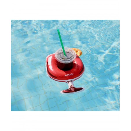 Porte Boisson Gonfable pour Piscine ou Plage, Flotteur, Accessoire d'Eau - Cocktail Passion 29x20cm