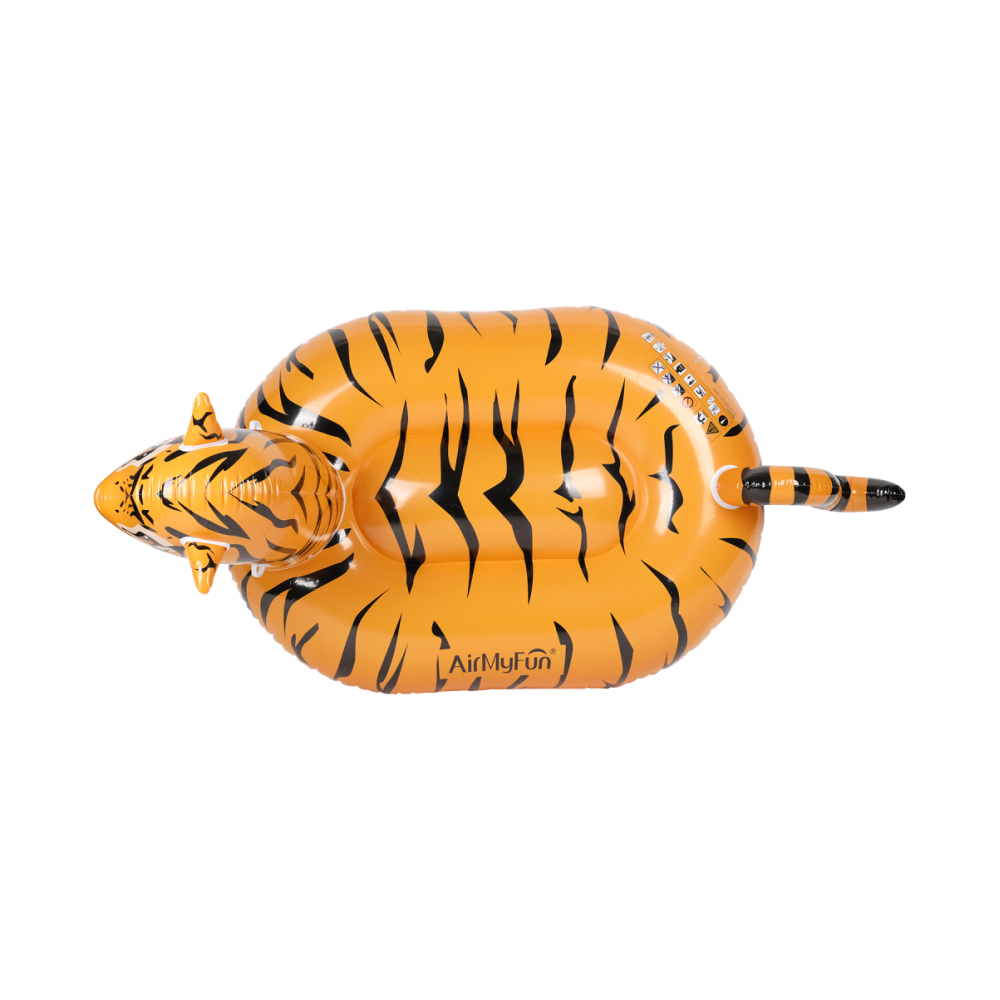 Bouée Gonflable XXL Chevauchable, Piscine & Plage, Flotteur Deluxe - Tigre - 150x105x100cm