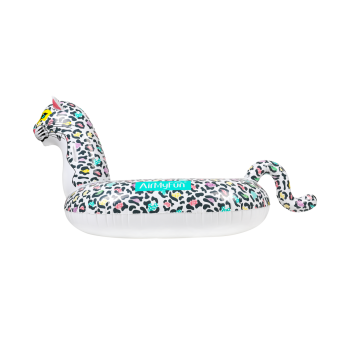 Bouée Gonflable XXL Chevauchable, Piscine & Plage, Flotteur Deluxe - Léopard 150x150x105cm