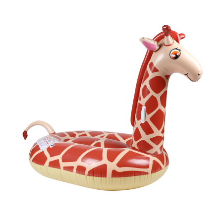 Bouée Gonflable XXL Chevauchable, Piscine & Plage, Flotteur Deluxe - Giraffe 140x140x105cm