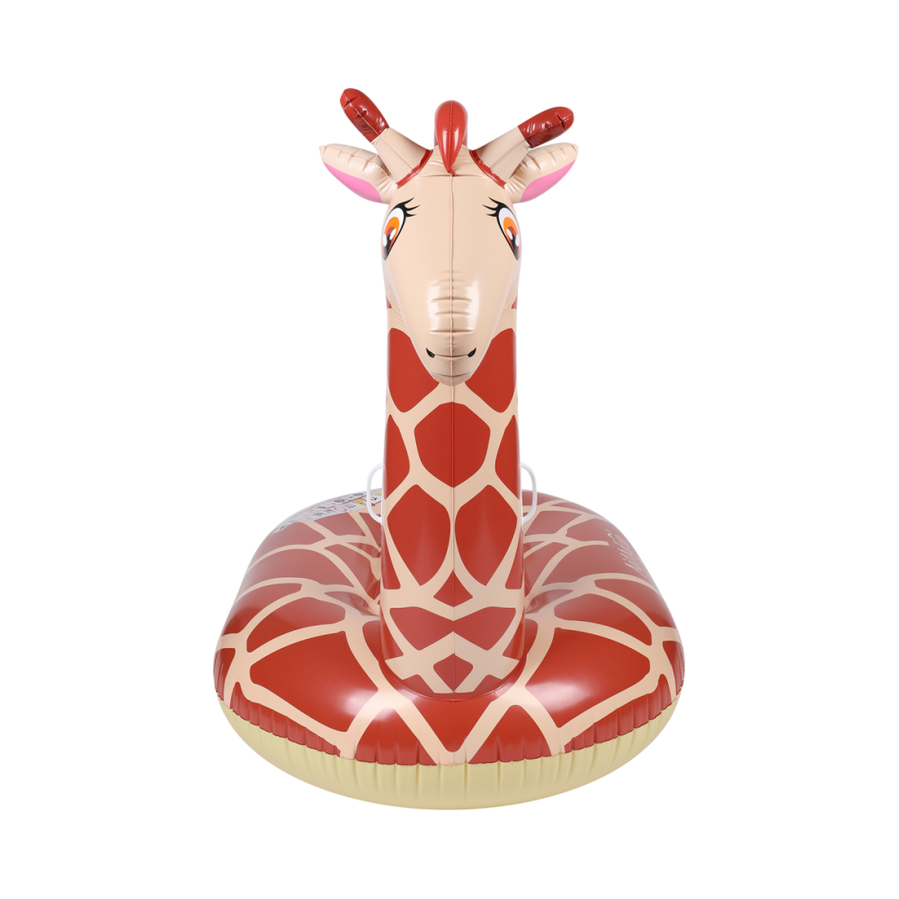 Bouée Gonflable XXL Chevauchable, Piscine & Plage, Flotteur Deluxe - Giraffe 140x140x105cm