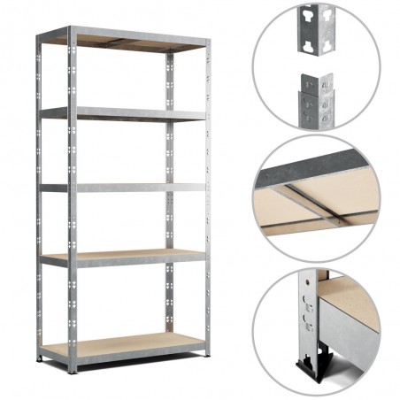 Etagère Charges Lourdes -180x90x40cm Gris Etagère Charges Lourdes -180x90x40cm Gris